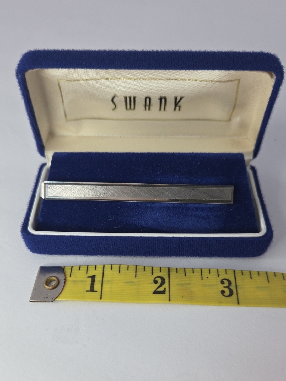 Swank Silvertone Tie Clip And Box - Picture 4 of 5
